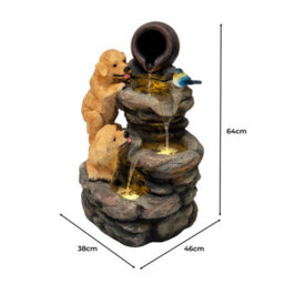 MonsterShop Outdoor Water Feature Garden Fountain Led Plug-In Pump Canine Creek - thumbnail 5