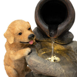 MonsterShop Outdoor Water Feature Garden Fountain Led Plug-In Pump Canine Creek - thumbnail 6