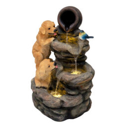 MonsterShop Outdoor Water Feature Garden Fountain Led Plug-In Pump Canine Creek - thumbnail 3