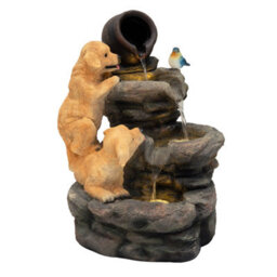MonsterShop Outdoor Water Feature Garden Fountain Led Plug-In Pump Canine Creek - thumbnail 2