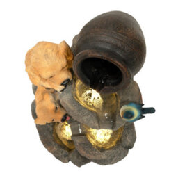 MonsterShop Outdoor Water Feature Garden Fountain Led Plug-In Pump Canine Creek - thumbnail 9