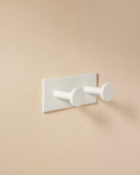 Cosmic Double Towel Hook, Robe Hook, Coat Hook, Self-Adhesive, White, Supports Up To 5Kg, Stick Collection - thumbnail 1