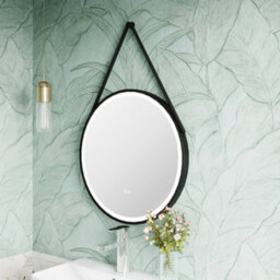Hudson Reed Salana Round Led Touch Sensor Framed Mirror With Demister, Matt Black, 800 X 800 mm - thumbnail 7