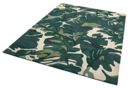 Palm Green Wool Handmade Luxurious Modern Easy To Clean Natureprint Dining Room Bedroom And Living Room Rug-120Cm X 170Cm - thumbnail 5