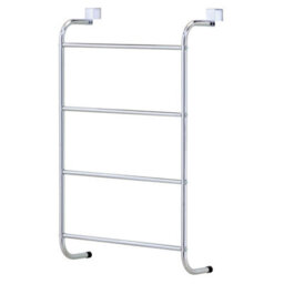 Taylor & Brown 4 Tier Chrome Over Door Clothes Airer Towel Rail Rack Hanger Bar Holder Bathroom Bath Towels Storage Organiser - thumbnail 2
