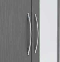 Seconique Nevada Mirrored 2 Door 1 Drawer Wardrobe In 3D Effect Grey Finish - thumbnail 5