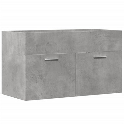 Berkfield Durable Bathroom Sink Cabinet Concrete Grey 90X38.5X46 Cm Engineered Wood