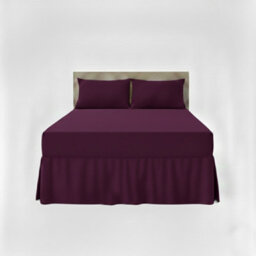 Fitted Valance Bed Sheet Polycotton Mattress Cover And Frill Easy Care Plum - thumbnail 2