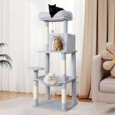 Skylos 143Cm Cat Tree Multilevel Scratching Post Plush Climbing Tower - image 1