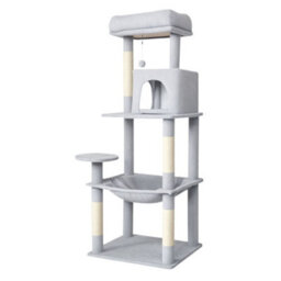 Skylos 143Cm Cat Tree Multilevel Scratching Post Plush Climbing Tower - thumbnail 2