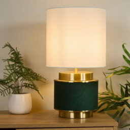 Pagazzi Lighting Pagazzi Marriot Green & Antique Brass Table Lamp - thumbnail 2