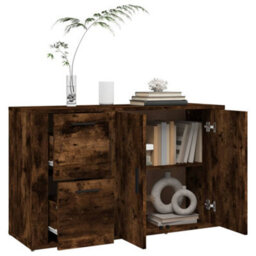 Berkfield Sideboard Smoked Oak 100X33X59.5 Cm Engineered Wood - thumbnail 5