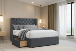 "Nexus Windsor Plush Divan, Steel, 54"" Winged Hb, 2 Drawers Foot-End, Open Coil Mattress, Small Double" - thumbnail 1