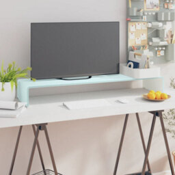 Vidaxl Tv Stand/monitor Riser Glass Green 100X30X13 Cm