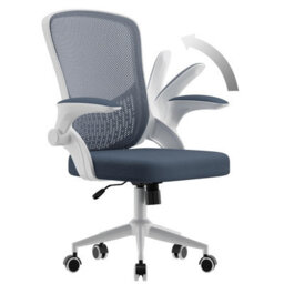 Onemill Mid-Back Ergonomic Office Chair With Flip-Up Armrests, Lumbar Support And Adjustable Height For Home Office-Grey