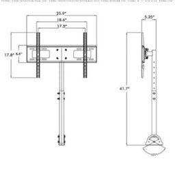 Ceiling Tv Mount, Adjustable Swivel Bracket For 32 To 70 Inch Tvs - thumbnail 2