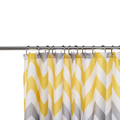Croydex Hygeine 'n' Clean Yellow Chevron Shower Curtain (W)180Cm - image 1