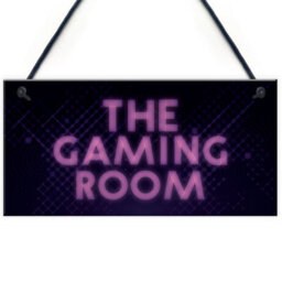 Red Ocean Gaming Room Sign Neon Effect Hanging Games Room Man Cave Bedroom Sign - thumbnail 1