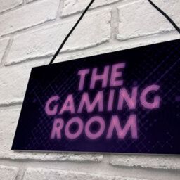 Red Ocean Gaming Room Sign Neon Effect Hanging Games Room Man Cave Bedroom Sign - thumbnail 7