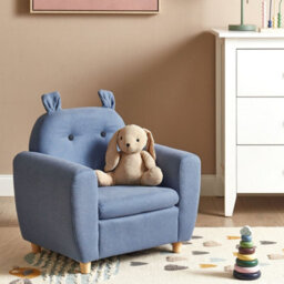 Wyld And Coco Brightkids Blue Armchair For Children With Armrests, Water-Repellent Upholstery, Foam Seat (W61 X D44 X H59Cm) - thumbnail 2