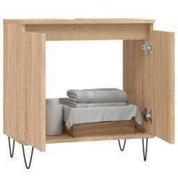 Walplus Bathroom Cabinet Sonoma Oak 58X33X60 Cm Engineered Wood - thumbnail 3