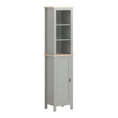 Sobuy Bzr68-Hg, Bathroom Tall Cabinet Cupboard Bathroom Storage Cabinet, Grey,w39Xd30Xh168 - image 1
