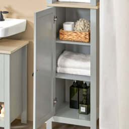 Sobuy Bzr68-Hg, Bathroom Tall Cabinet Cupboard Bathroom Storage Cabinet, Grey,w39Xd30Xh168 - thumbnail 6