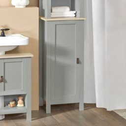 Sobuy Bzr68-Hg, Bathroom Tall Cabinet Cupboard Bathroom Storage Cabinet, Grey,w39Xd30Xh168 - thumbnail 5