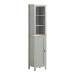 Sobuy Bzr68-Hg, Bathroom Tall Cabinet Cupboard Bathroom Storage Cabinet, Grey,w39Xd30Xh168 - thumbnail 1