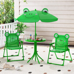 Gainoom Kids Green Picnic Table & Chair Set Collapsible Toddler Activity Table - thumbnail 3