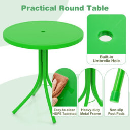 Gainoom Kids Green Picnic Table & Chair Set Collapsible Toddler Activity Table - thumbnail 7