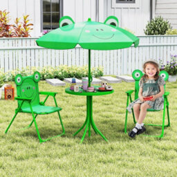 Gainoom Kids Green Picnic Table & Chair Set Collapsible Toddler Activity Table - thumbnail 4
