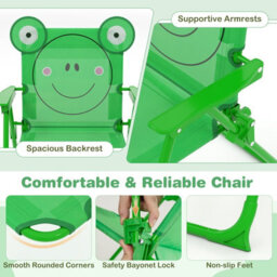 Gainoom Kids Green Picnic Table & Chair Set Collapsible Toddler Activity Table - thumbnail 8