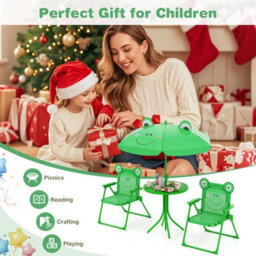 Gainoom Kids Green Picnic Table & Chair Set Collapsible Toddler Activity Table - thumbnail 9