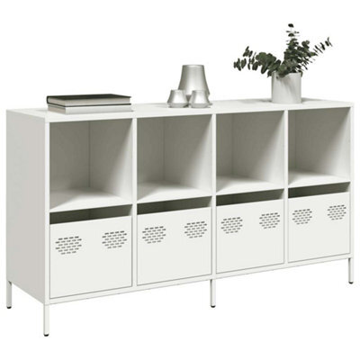 Berkfield Sideboard White 135X39X73.5 Cm Cold-Rolled Steel - image 1