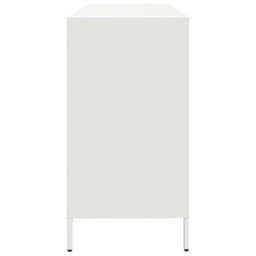 Berkfield Sideboard White 135X39X73.5 Cm Cold-Rolled Steel - thumbnail 6