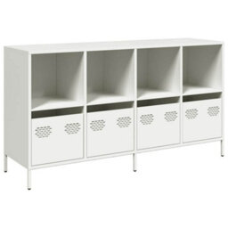 Berkfield Sideboard White 135X39X73.5 Cm Cold-Rolled Steel - thumbnail 2