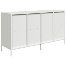 Berkfield Sideboard White 135X39X73.5 Cm Cold-Rolled Steel - thumbnail 7
