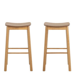 Wyld Haus Set Of 2 Quietwood Oak Bar Stools , 768mm High, Matt Oak Finish - thumbnail 3