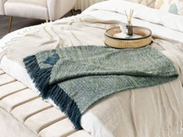 Beliani Blanket Paire Fabric 130 X 170 Cm Teal - thumbnail 2
