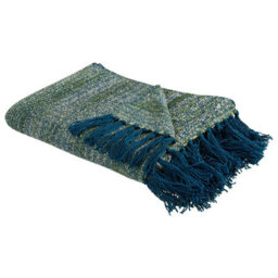 Beliani Blanket Paire Fabric 130 X 170 Cm Teal