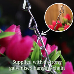 Best Artificial 38Cm Pink Lush Tulip Hanging Basket Flower Topiary Ball - Suitable For Outdoor Use - Weather & Fade Resistant - thumbnail 7