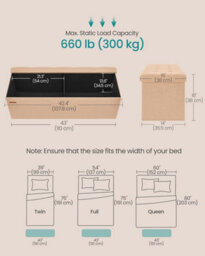 LEDREM Mazie Collection - Storage Ottoman Bench, 110 Cm Folding Foot Rest Stool, End Of Bed Bench, Easy Assembly, For Living Room - thumbnail 3