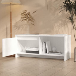 Berkfield Durable Tv Cabinet White 90X35X40 Cm Engineered Wood - thumbnail 3