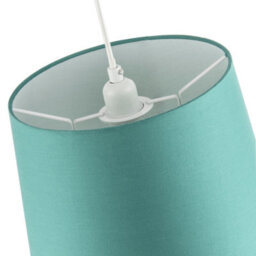 Happy Homewares Vivid Teal Cotton Fabric 12Inch Drum Lampshade With White Cotton Inner - thumbnail 3