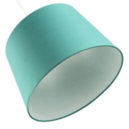 Happy Homewares Vivid Teal Cotton Fabric 12Inch Drum Lampshade With White Cotton Inner - thumbnail 5