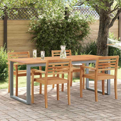 Berkfield Garden Dining Table Grey 200 X 90 X 75 Cm - image 1