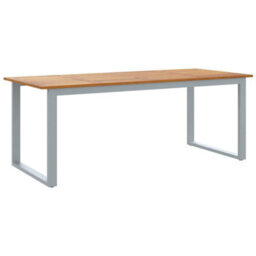 Berkfield Garden Dining Table Grey 200 X 90 X 75 Cm - thumbnail 2