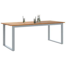 Berkfield Garden Dining Table Grey 200 X 90 X 75 Cm - thumbnail 3