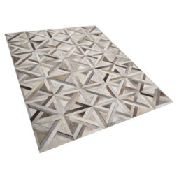 Beliani Rug Taytan Beige 140 X 200 Cm Leather - thumbnail 4